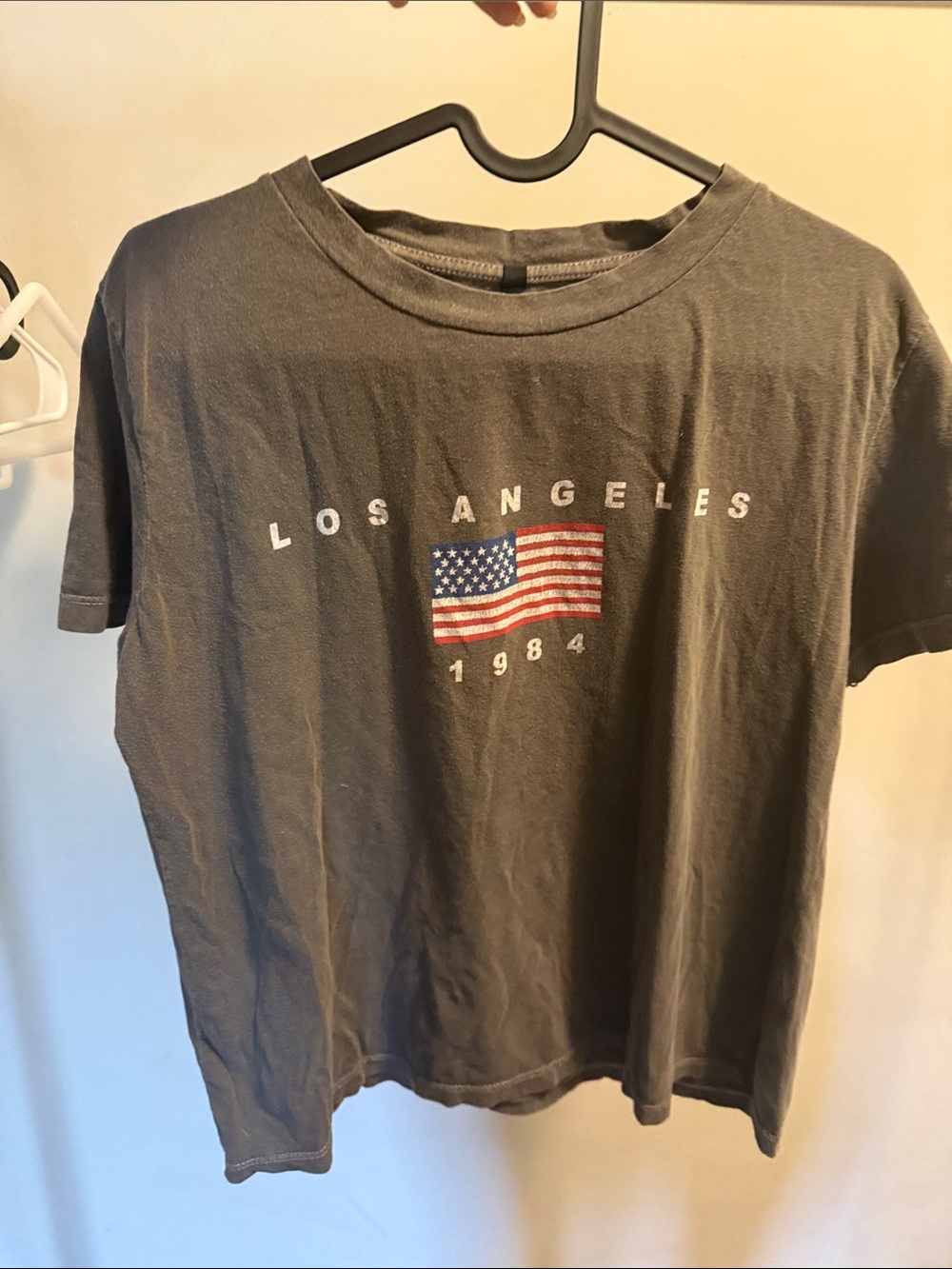 Los Angeles 1984 Flag Graphic Tee - Charcoal